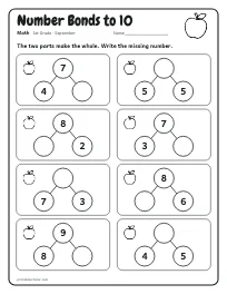 Number Bonds to 10 worksheet
