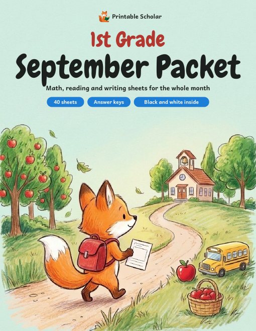 1st Grade September Packet cover
