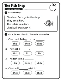 The Fish Shop worksheet