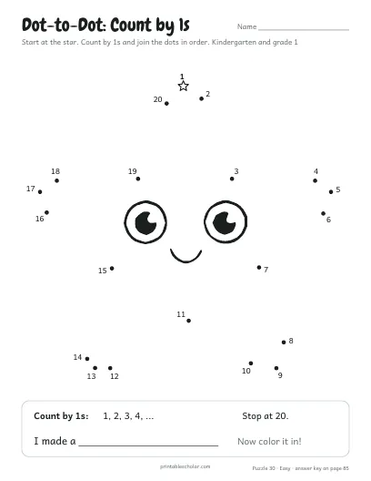 Dot-to-Dot: Count by 1s (Easy) preview