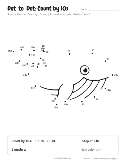 Dot-to-Dot: Count by 10s (Harder) preview