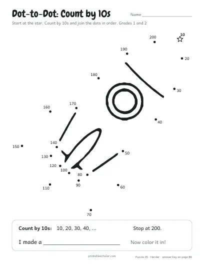 Dot-to-Dot: Count by 10s (Harder) preview