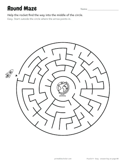 Round Maze printable preview