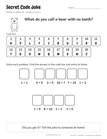 Secret Code Joke: Adding printable preview