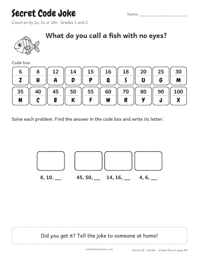 Secret Code Joke: Skip Counting (Harder) preview