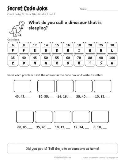 Secret Code Joke: Skip Counting (Harder) preview