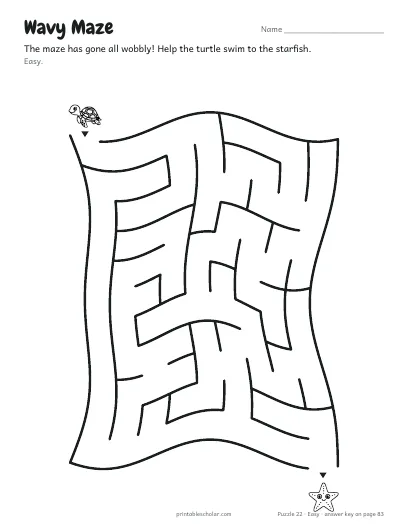Wavy Maze printable preview