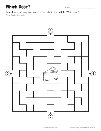 Which Door? printable preview