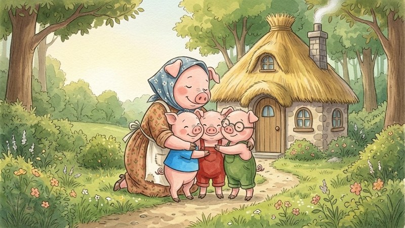 The Three Little Pigs reader page 1
