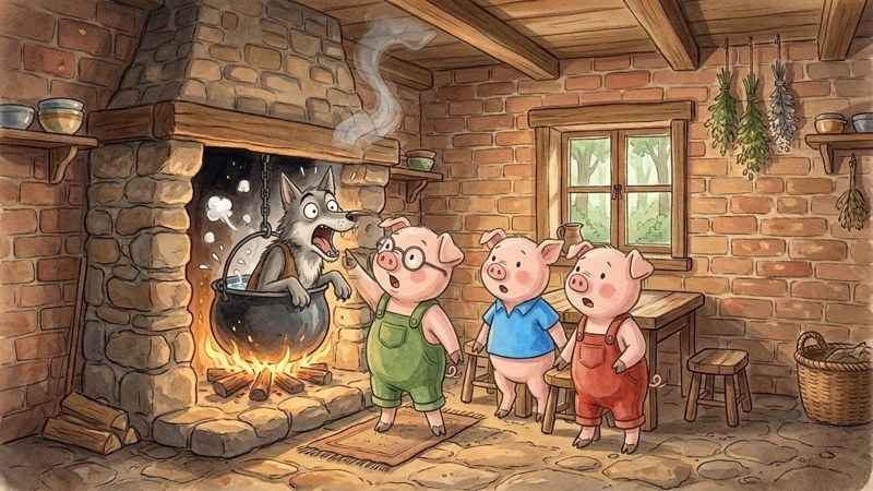 The Three Little Pigs reader page 9