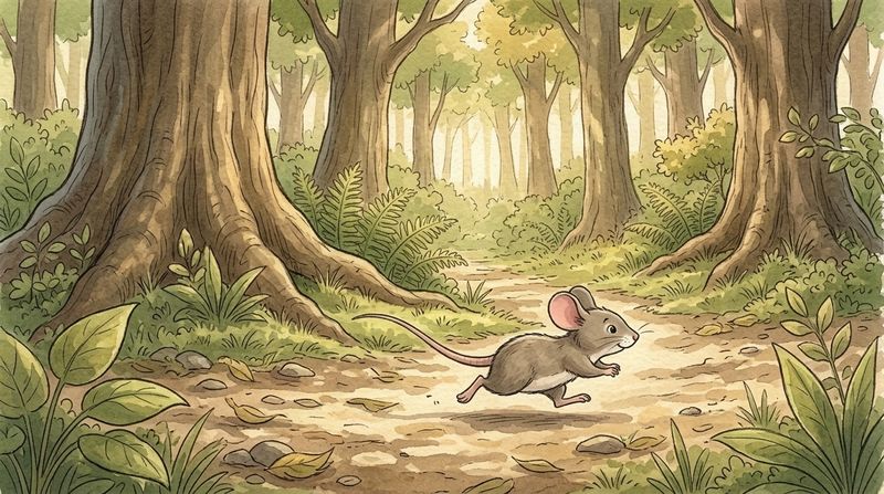 The Lion and the Mouse: And she ran, as fast as her little legs could carry her.