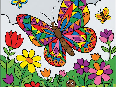 Butterfly color by number - standard