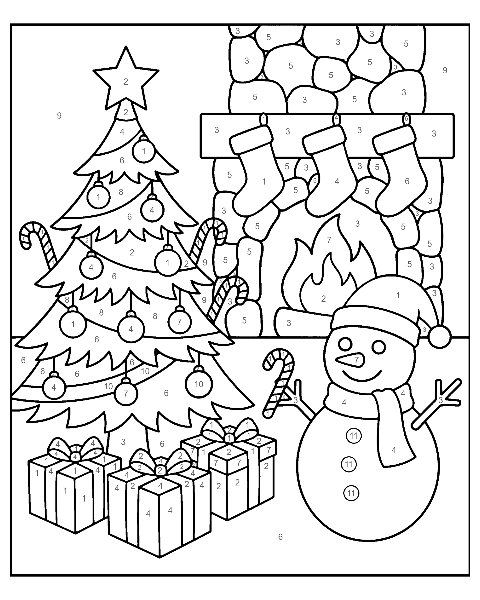 Christmas color by number worksheet