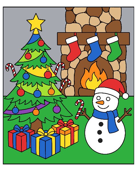Christmas color by number, colored in