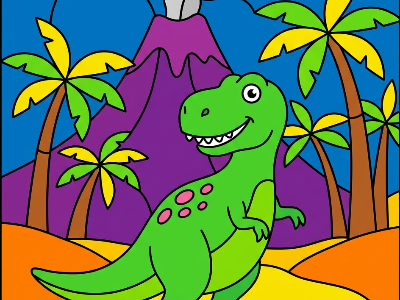 Dinosaur color by number - standard