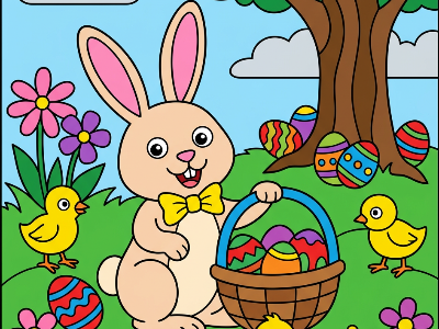 Easter color by number - mosaic