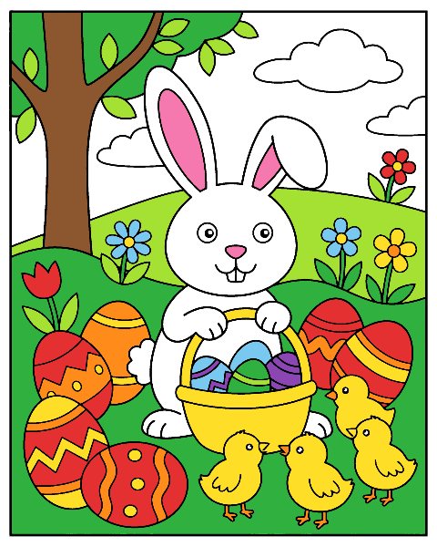 Easter color by number, colored in