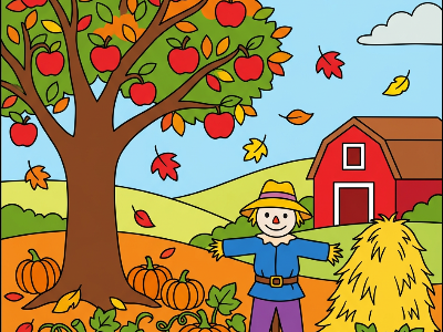 Fall color by number - mosaic