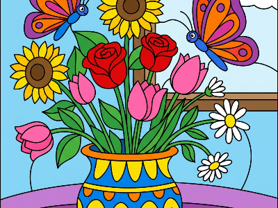 Flower color by number - standard