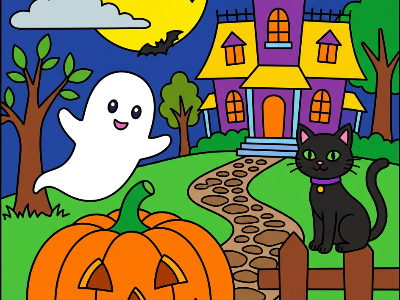 Halloween color by number - mosaic