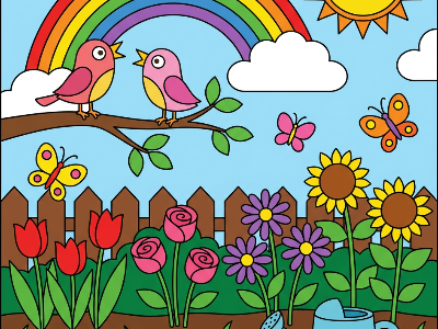 Spring color by number - mosaic