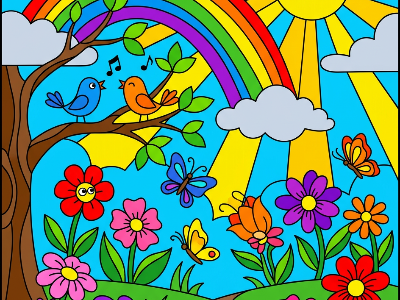 Spring color by number - standard