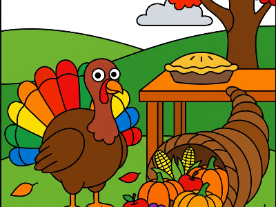 Thanksgiving color by number - standard