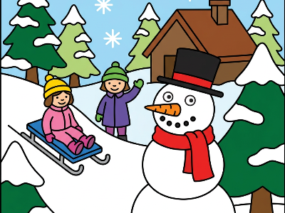 Winter color by number - mosaic