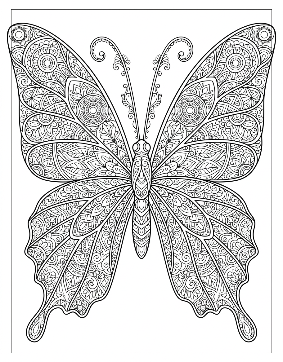 Butterfly Mandala - Free Printable Coloring Page