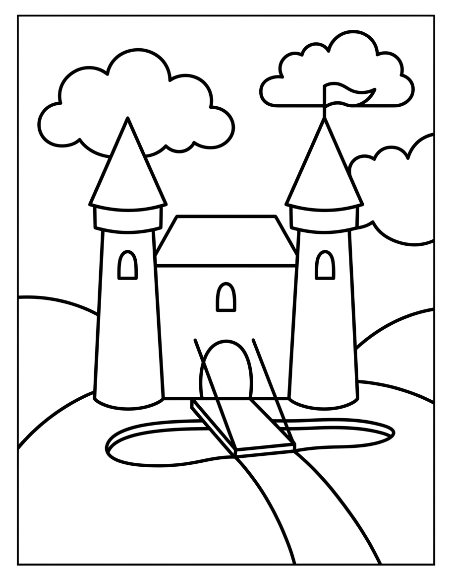 Fairy Tale Castle - Free Printable Coloring Page