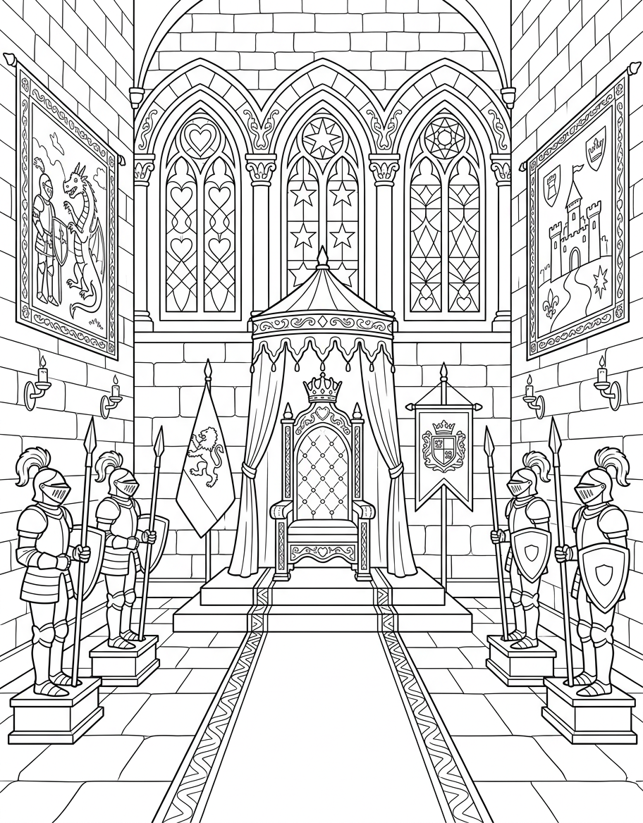 Throne Room - Free Printable Coloring Page