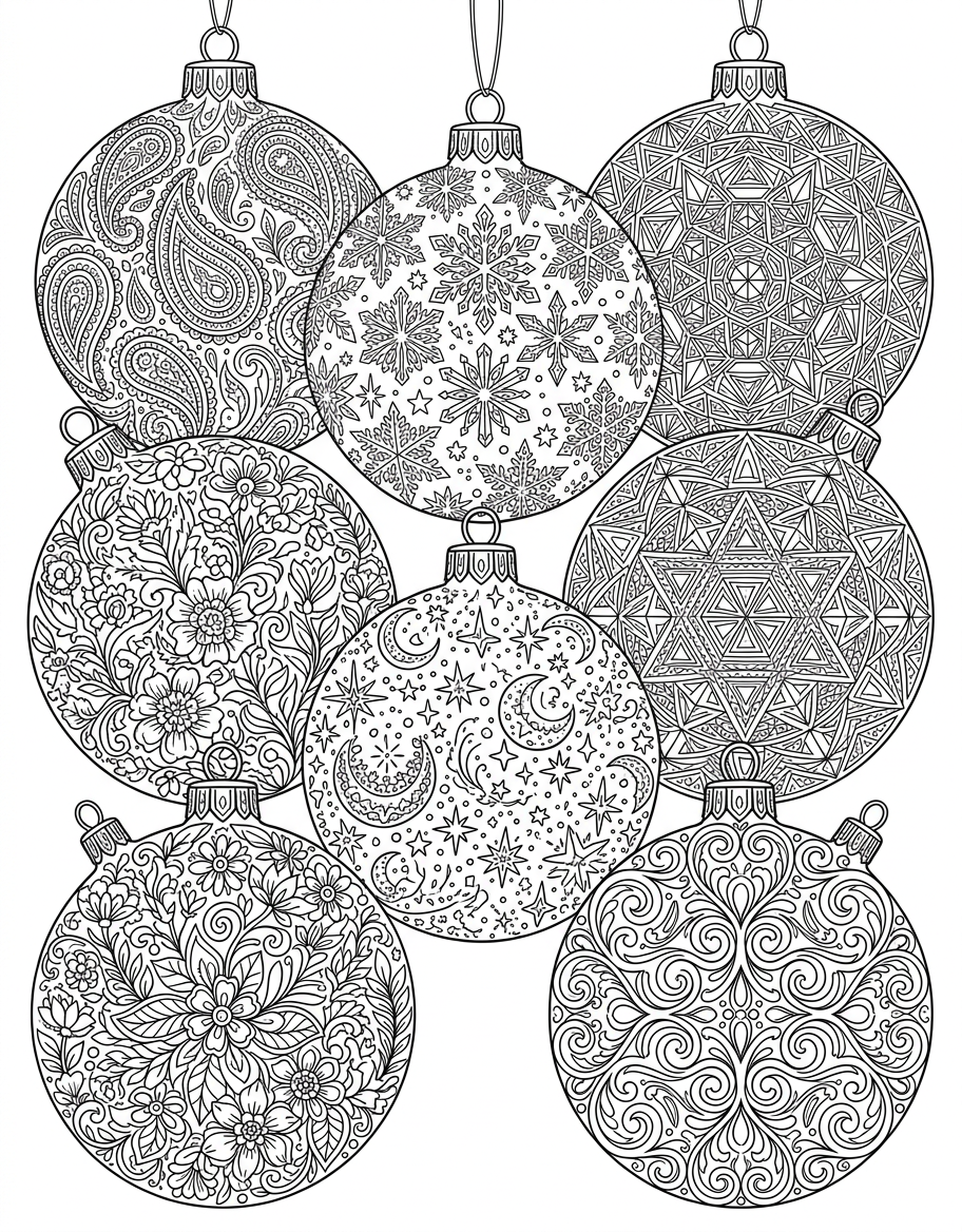 Ornament Patterns - Free Printable Coloring Page