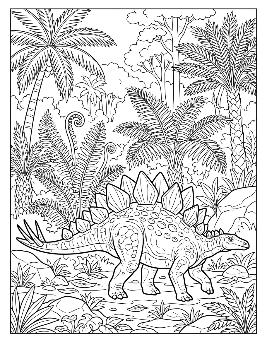 Stegosaurus - Free Printable Coloring Page