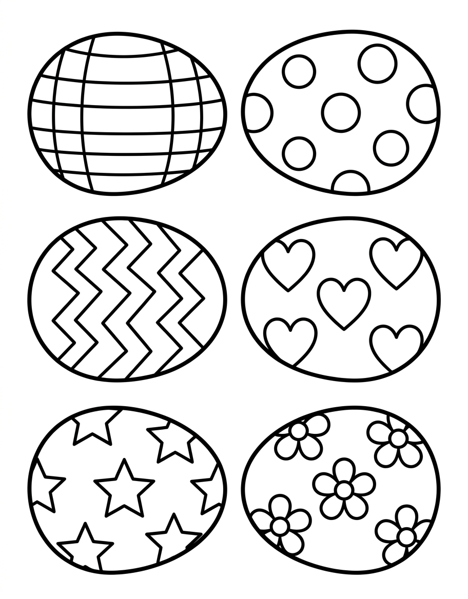 Decorated Easter Eggs - Free Printable Coloring Page