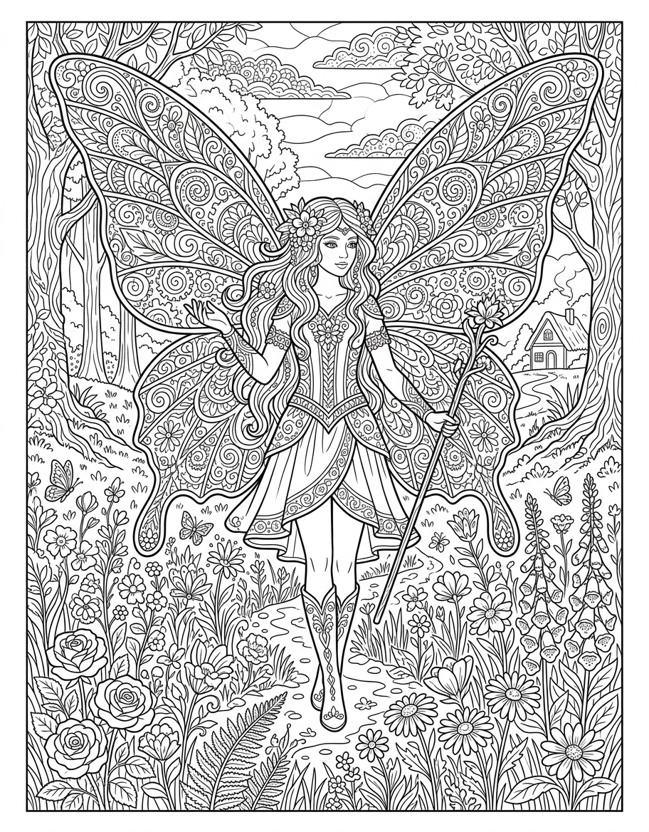 Fairy Wings - Free Printable Coloring Page