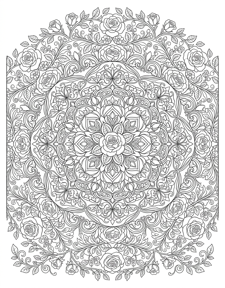 Floral Mandala - Free Printable Coloring Page