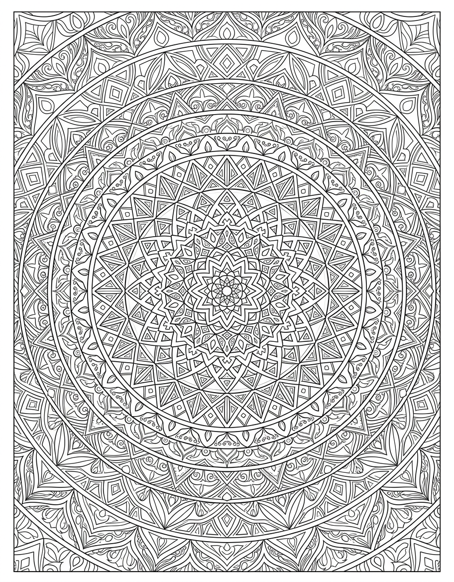 Geometric Mandala - Free Printable Coloring Page