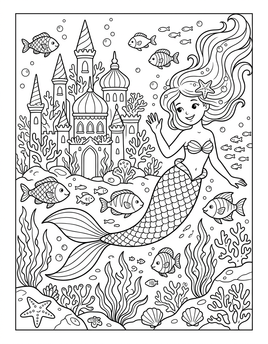 Underwater Kingdom - Free Printable Coloring Page