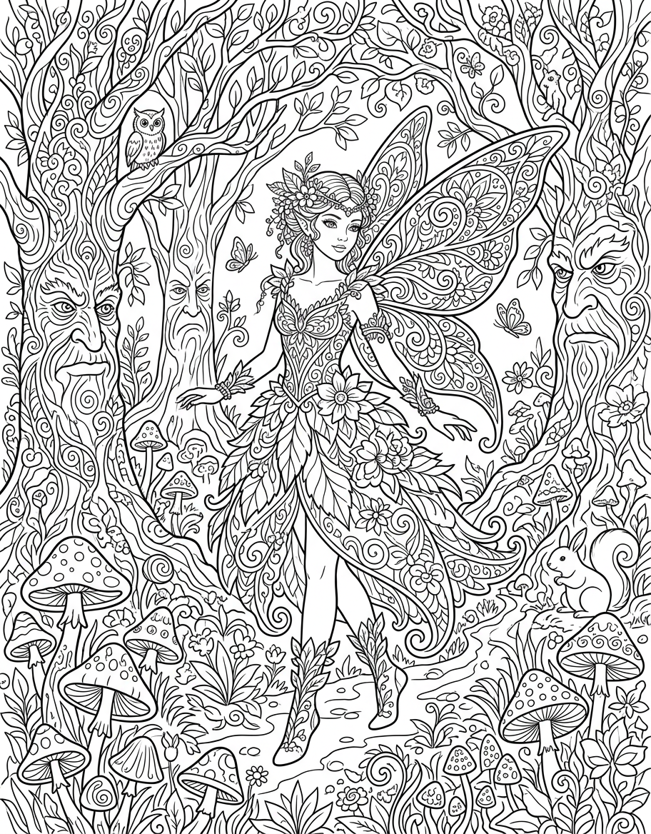 Fairy Princess - Free Printable Coloring Page