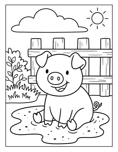 Farm animal coloring page