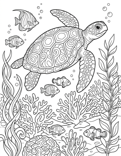 Ocean animal coloring page