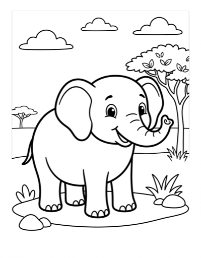 Zoo animal coloring page