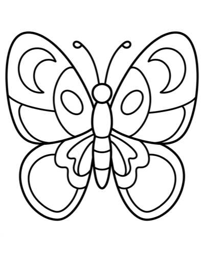 Simple Butterfly - Free Printable Coloring Page