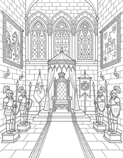 Throne Room - Free Printable Coloring Page