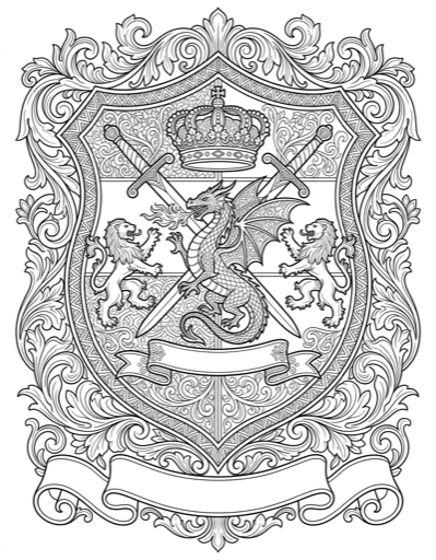 Knight Shield - Free Printable Coloring Page
