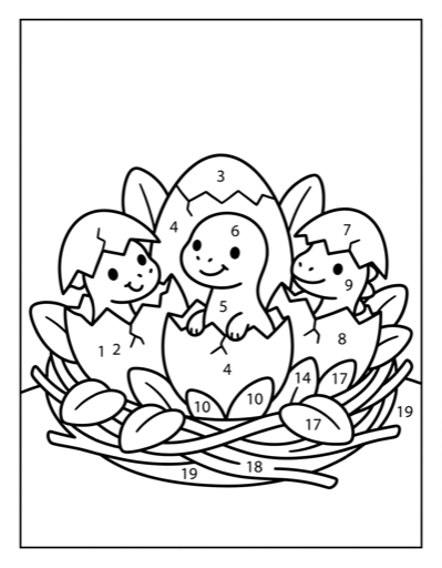 Baby Dinosaurs Hatching - Free Printable Coloring Page