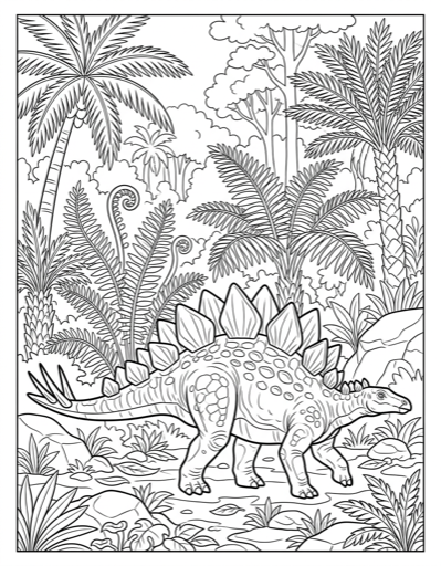 Stegosaurus - Free Printable Coloring Page