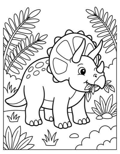 Triceratops - Free Printable Coloring Page