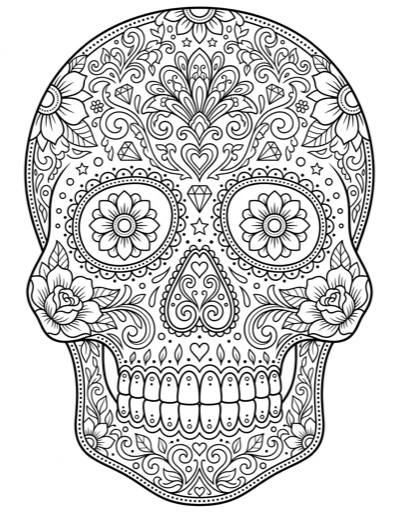 Sugar Skull - Free Printable Coloring Page