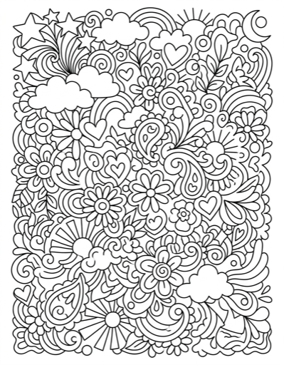 Doodle Pattern Page - Free Printable Coloring Page